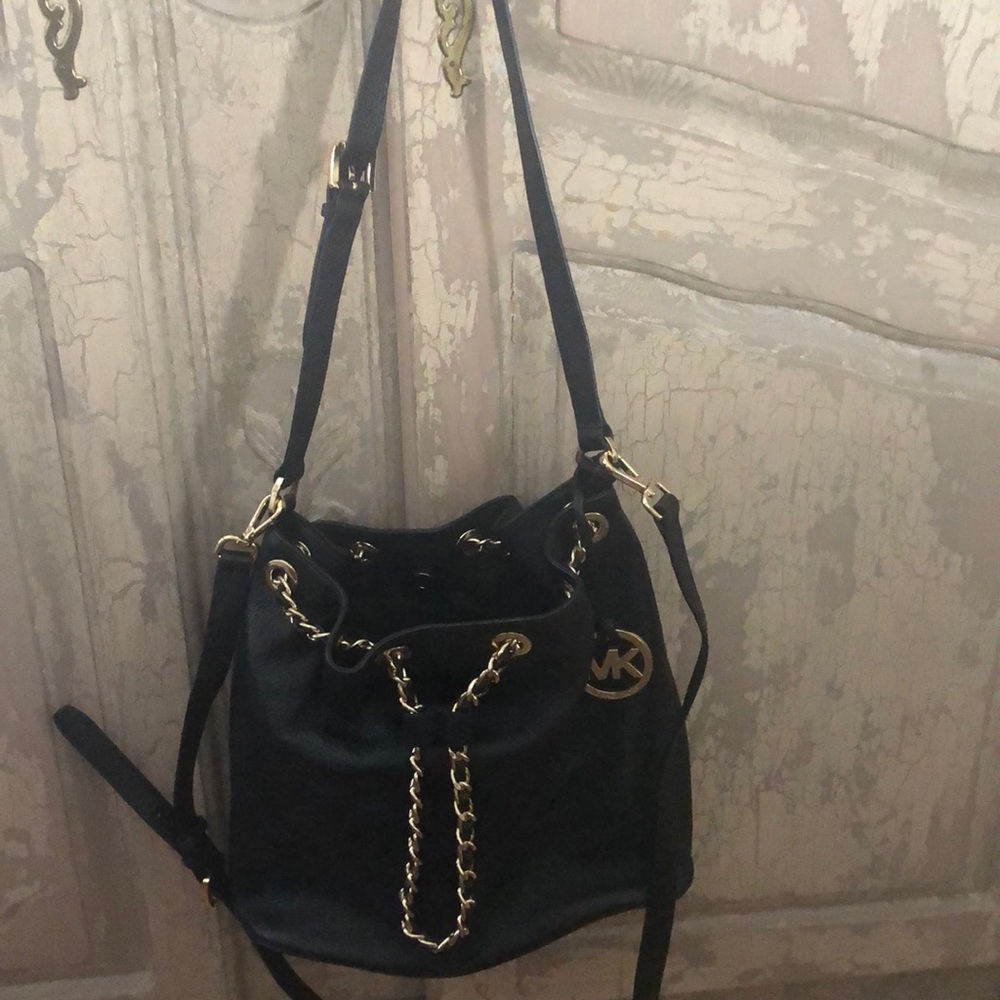 Michael Kors black leather bag